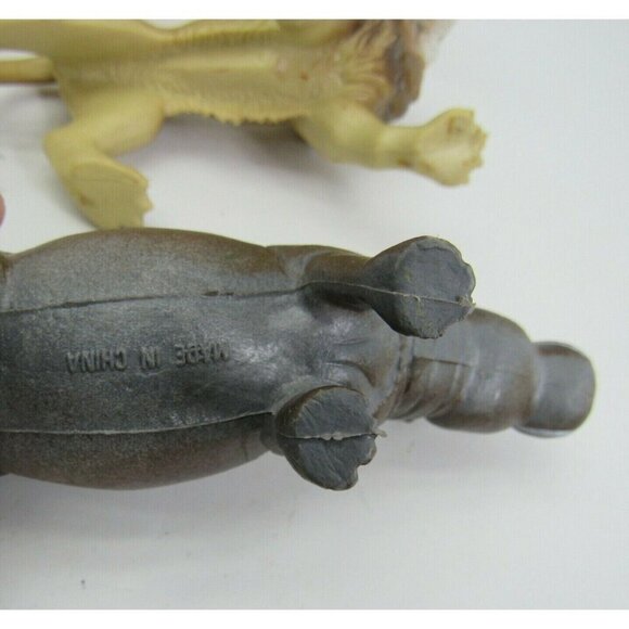 Jungle Safari Animals PVC Plastic Figures Gorilla Lion Hippo Elephant Vintage - Picture 6 of 9